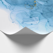 Blaue Abstrakte Marmorplatte Geschenkpapier (Ecke)