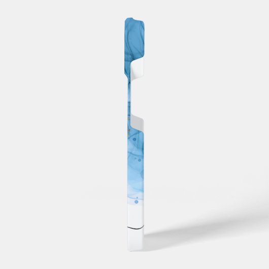 Blaue Abstrakte Marmorplatte iPhone Hülle (Linke Seite)