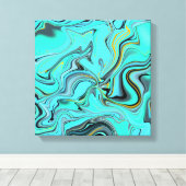 Blaue abstrakte Marmorstruktur. Leinwanddruck (Insitu (Holzboden))