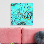 Blaue abstrakte Marmorstruktur. Leinwanddruck (Insitu (Wohnzimmer))