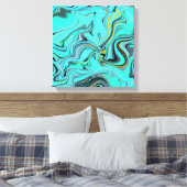 Blaue abstrakte Marmorstruktur. Leinwanddruck (Insitu (Schlafzimmer))