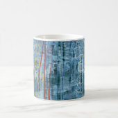 Blaue abstrakte Mischmedium-Kunst-Tasse Kaffeetasse (Mittel)
