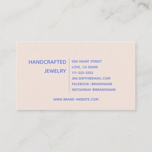 Blaue Abstrakte Moderne Kunst Einfach Minimalistis Visitenkarte (Rückseite)