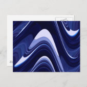 Blaue Abstrakte Moderne Kunst Postkarte (Vorne/Hinten)