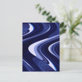 Blaue Abstrakte Moderne Kunst Postkarte (Stehend Vorderseite)