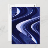 Blaue Abstrakte Moderne Kunst Postkarte (Vorne/Hinten)