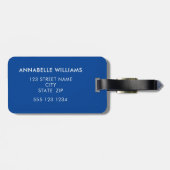 Blaue Abstrakte Monogramm Gepäckanhänger (Rückseite horizontal)