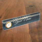 Blaue Abstrakte Namensplakette (Seite)