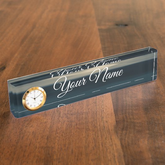 Blaue Abstrakte Namensplakette (Seite)