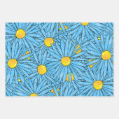 Blaue Abstrakte Pen & Aquarellfarben-Aster-Muster Geschenkpapier Set (Vorderseite 2)