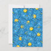 Blaue Abstrakte Pen- und Aquarellfarben-Rastermust Einladung (Rückseite)