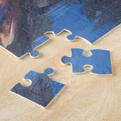 Blaue abstrakte Pferdemalerei Puzzle (Seite)