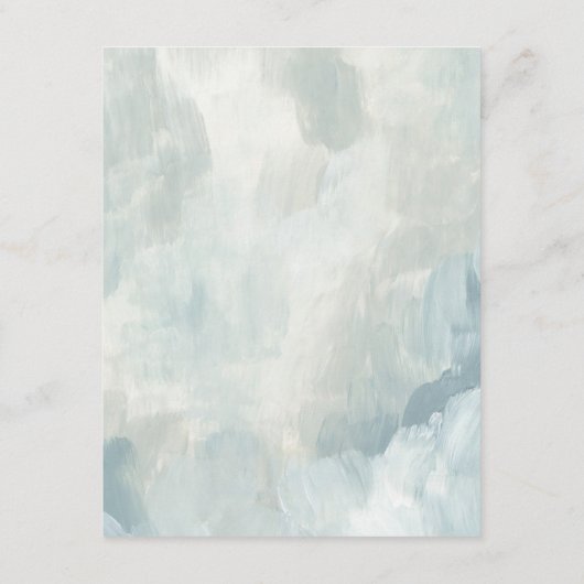 Blaue Abstrakte Pinselstriche für Hochzeiten Begleitkarte (Rückseite)