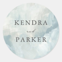 Blaue Abstrakte Pinselstriche Hochzeit