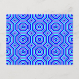 Blaue abstrakte Postkarte