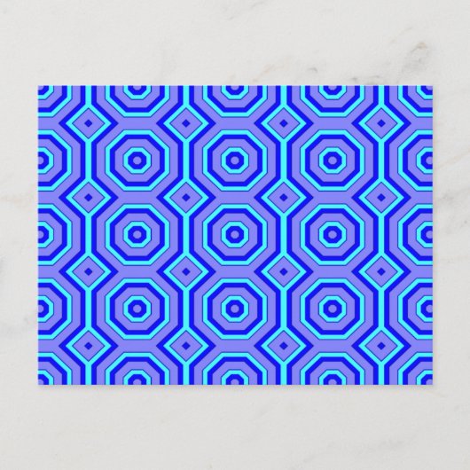 Blaue abstrakte Postkarte (Vorderseite)