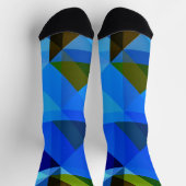 Blaue Abstrakte Raute Geo Shapes Crazy Socken (Oben)