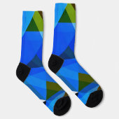 Blaue Abstrakte Raute Geo Shapes Crazy Socken (Rechts)