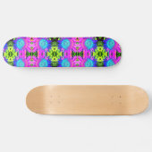 Blaue Abstrakte Sonnenblume Skateboard (Horizontal)