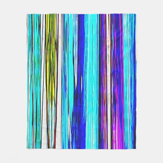 Blaue Abstrakte Streifen 606 Fleecedecke (Vorderseite)