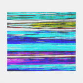 Blaue Abstrakte Streifen 606 Fleecedecke (Vorderseite (Horizontal))