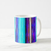 Blaue Abstrakte Streifen 606 Kaffeetasse (VorderseiteRechts)
