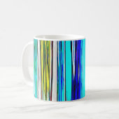 Blaue Abstrakte Streifen 606 Kaffeetasse (Vorderseite Links)