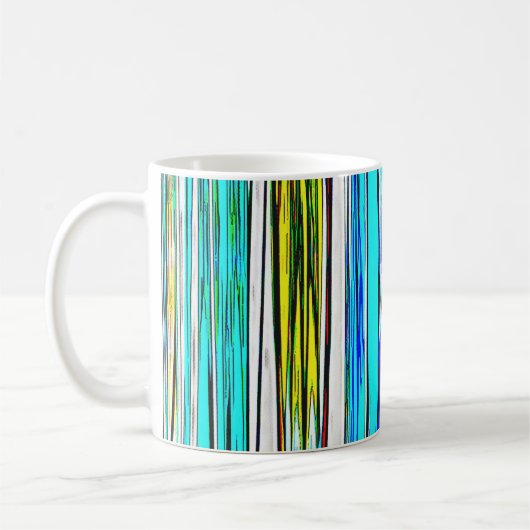 Blaue Abstrakte Streifen 606 Kaffeetasse (Links)