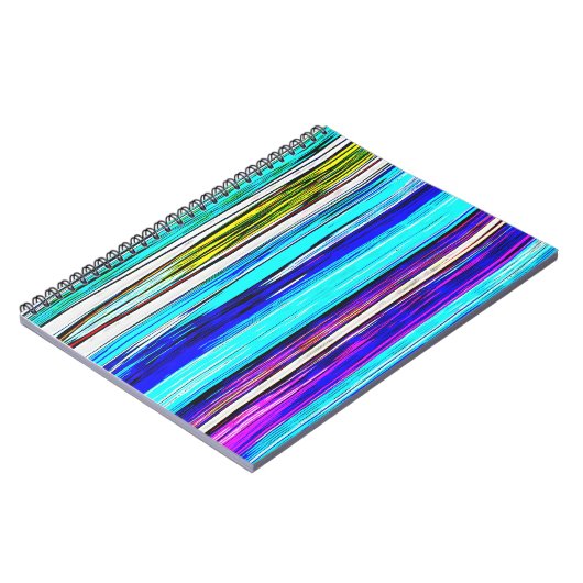 Blaue Abstrakte Streifen 606 Notizblock (Linke Seite)