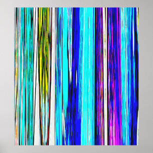 Blaue Abstrakte Streifen 606 Poster
