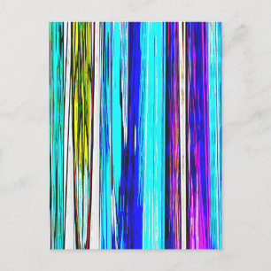 Blaue Abstrakte Streifen 606 Postkarte