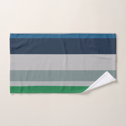 Blaue Abstrakte Streifen Badhandtuch Set (Handtuch)