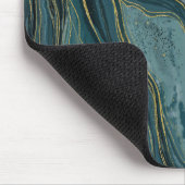 Blaue Abstrakte Wasserfarbenwellen Mousepad (Ecke)