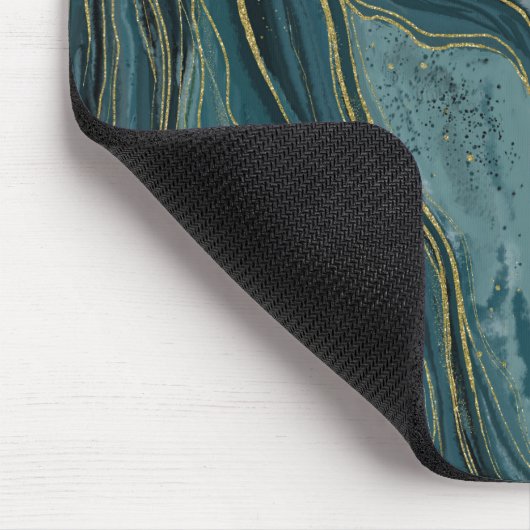 Blaue Abstrakte Wasserfarbenwellen Mousepad (Ecke)