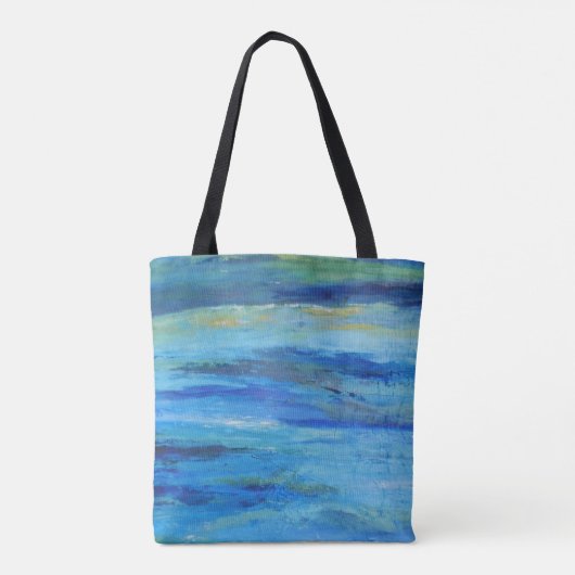 Blaue Abstrakte Waves Tasche (Rückseite)