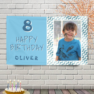 Blaue abstrakte Welle Junge Foto Alles Gute zum Ge Banner