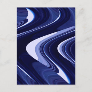Blaue abstrakte zeitgenössische moderne Kunst Postkarte