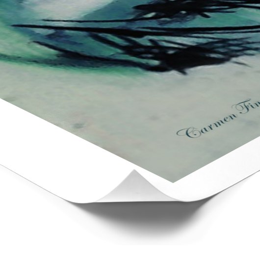 "Blaue Abstraktion", Glossy Poster (Ecke)