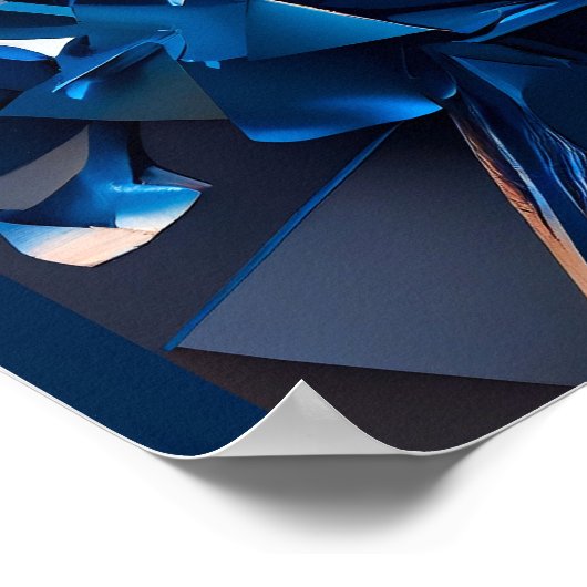 Blaue Abstraktion Poster (Ecke)