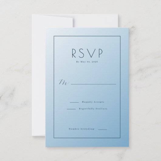 Blaue Abstufung RSVP Karte (Vorderseite)