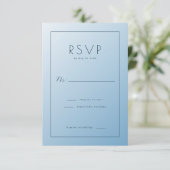 Blaue Abstufung RSVP Karte (Stehend Vorderseite)