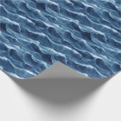 Blaue Abstürze Geschenkpapier (Ecke)