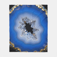 Blaue Achat-Geode Goldrand Kristall-Kunst