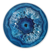 Blaue Achat-Geode Keramikknauf (Vorderseite)