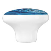 Blaue Achat-Geode Keramikknauf (Seitenansicht)
