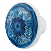 Blaue Achat-Geode Keramikknauf (Rechts)