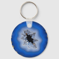 Blaue Achat-Geode mit Goldrand Kristall-Kunst