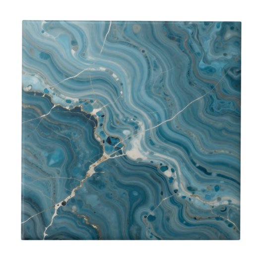 Blaue Achat-Goldader-Marmor Fliese (Vorderseite)