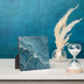 Blaue Achat-Goldader-Marmor Fotoplatte (InSitu)