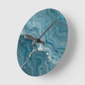 Blaue Achat-Goldader-Marmor Runde Wanduhr (Winkel)